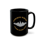 Black Mug (11oz, 15oz) - Navy - Submarine Badge - Silver