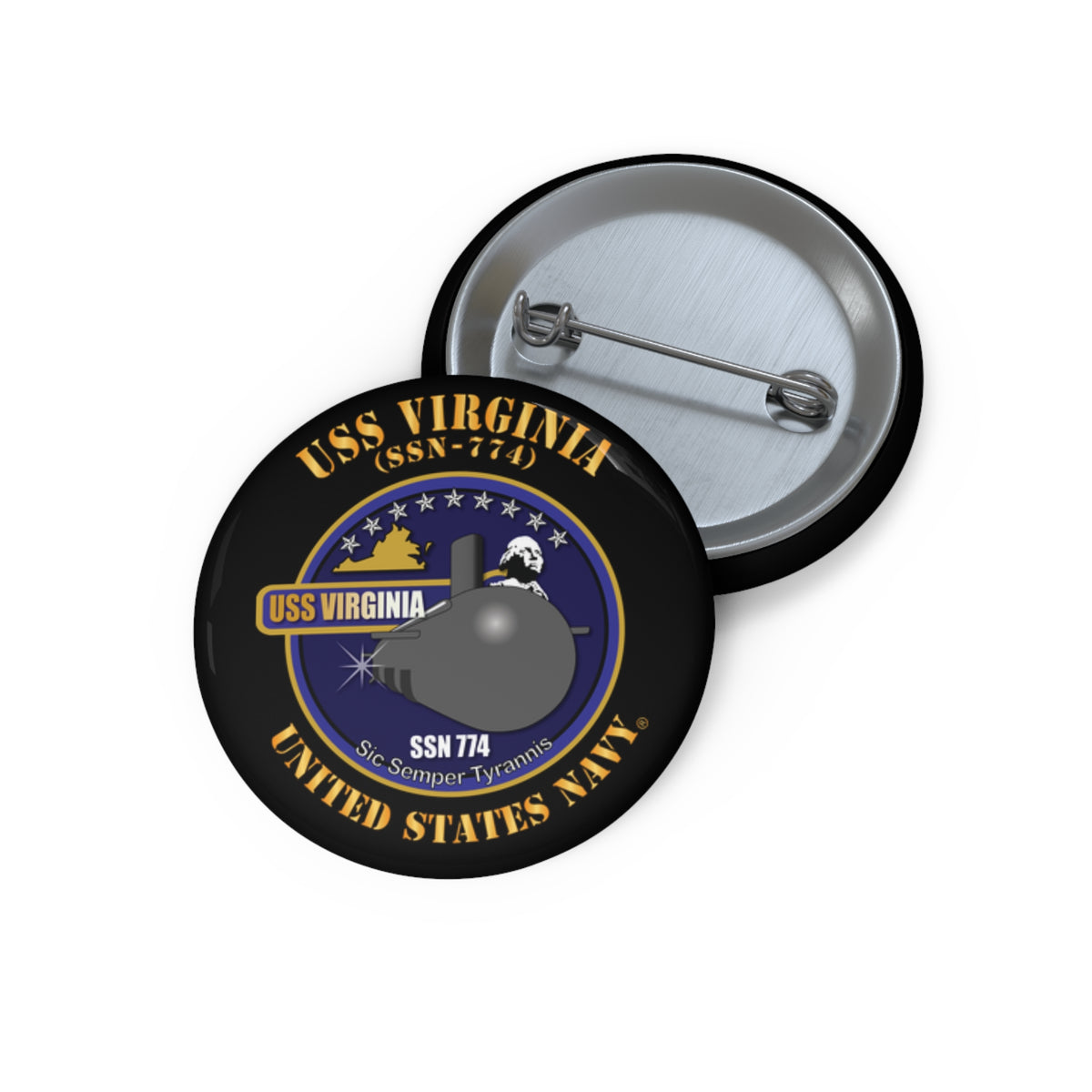 Pin Button - Navy - USS Virginia (SSN-774) X 300