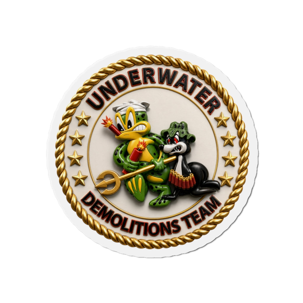 Die-Cut Magnet - Navy - SOF - Underwater Demolitions Team - Sammy - Freddie - 3D - Enhanced