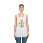 Unisex Heavy Cotton Tank Top - Navy - Fouled Anchor wo txt