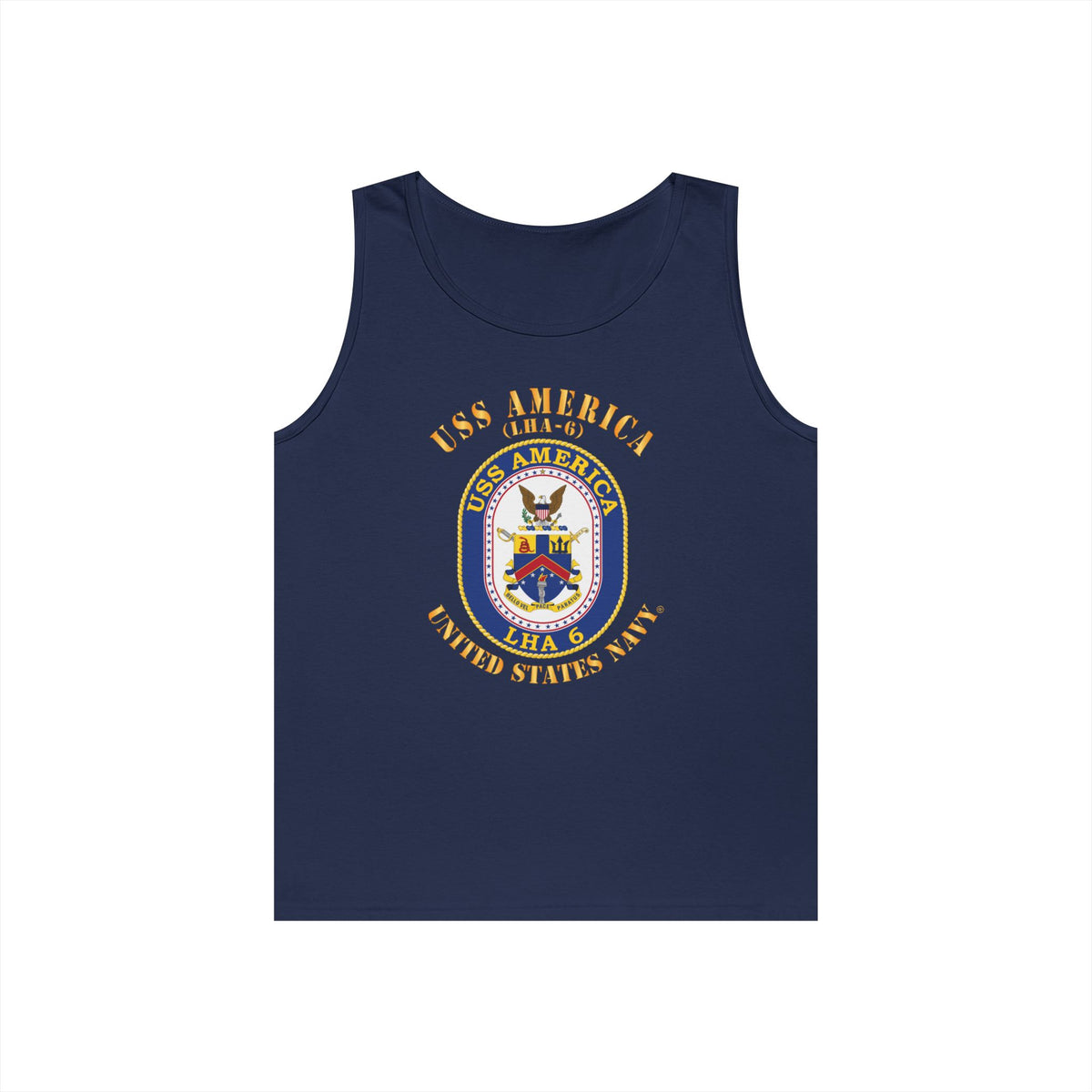 Unisex Heavy Cotton Tank Top - Navy - Navy - USS America (LHA-6)