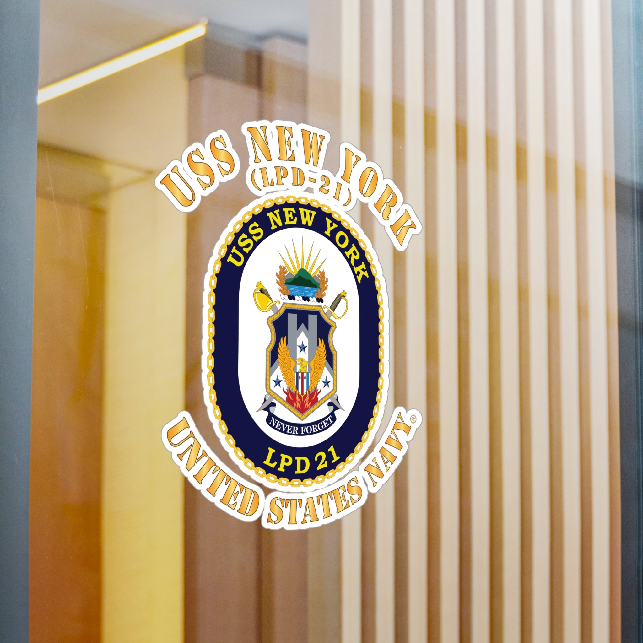 Kiss-Cut Vinyl Decal - Navy - USS New York (LPD-21) X 300