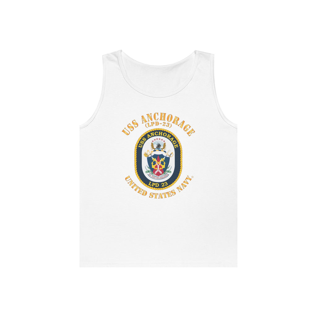 Unisex Heavy Cotton Tank Top - Navy - USS Anchorage (LPD-23)
