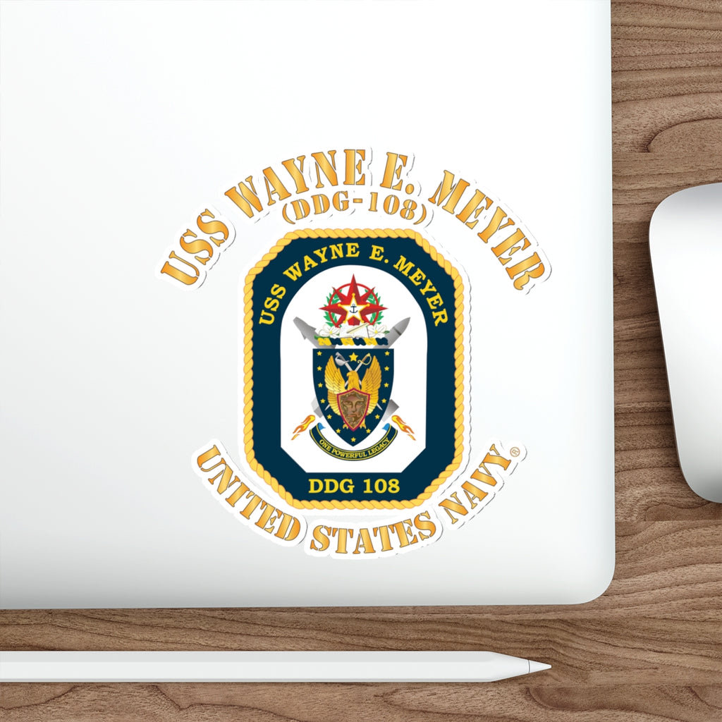 Die-Cut Vinyl Sticker - Navy - USS Wayne E. Meyer (DDG-108) X 300