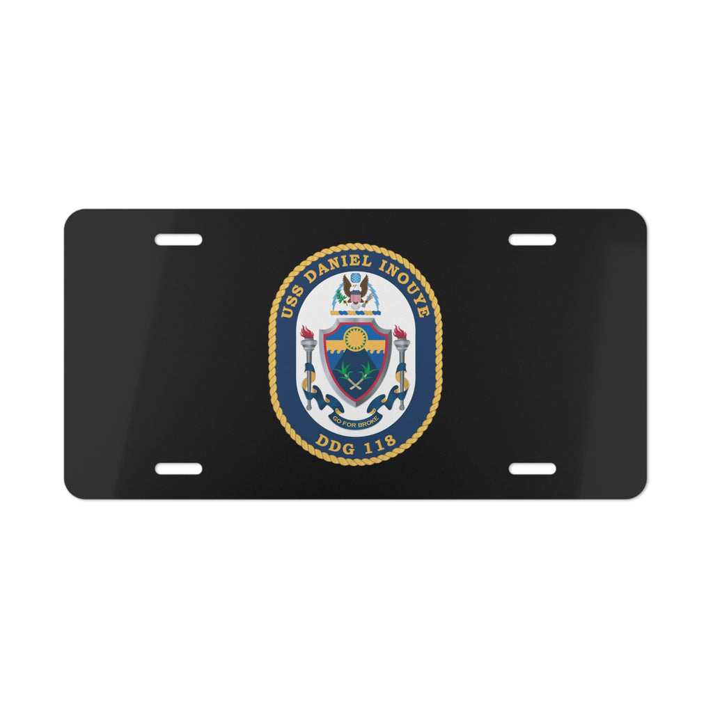 Vanity License Plate - Navy - USS Daniel Inouye (DDG-118) wo txt