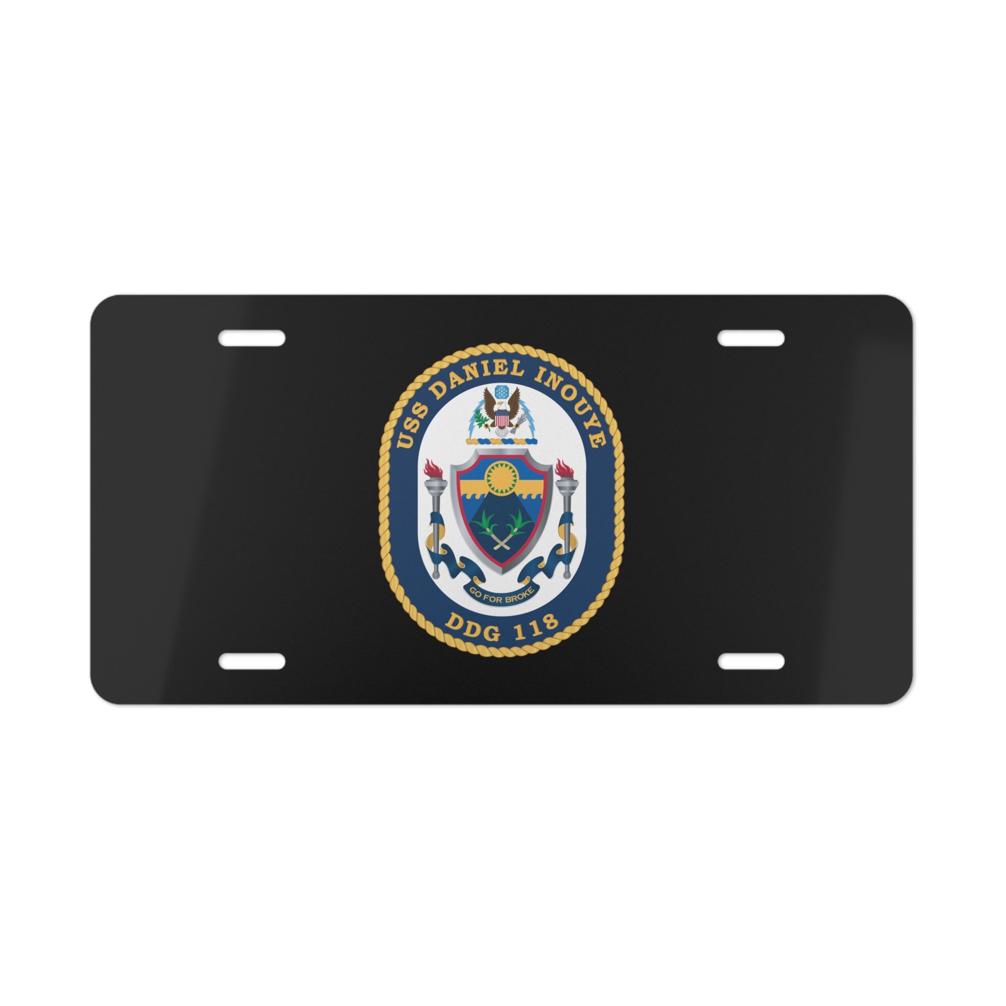 Vanity License Plate - Navy - USS Daniel Inouye (DDG-118) wo txt