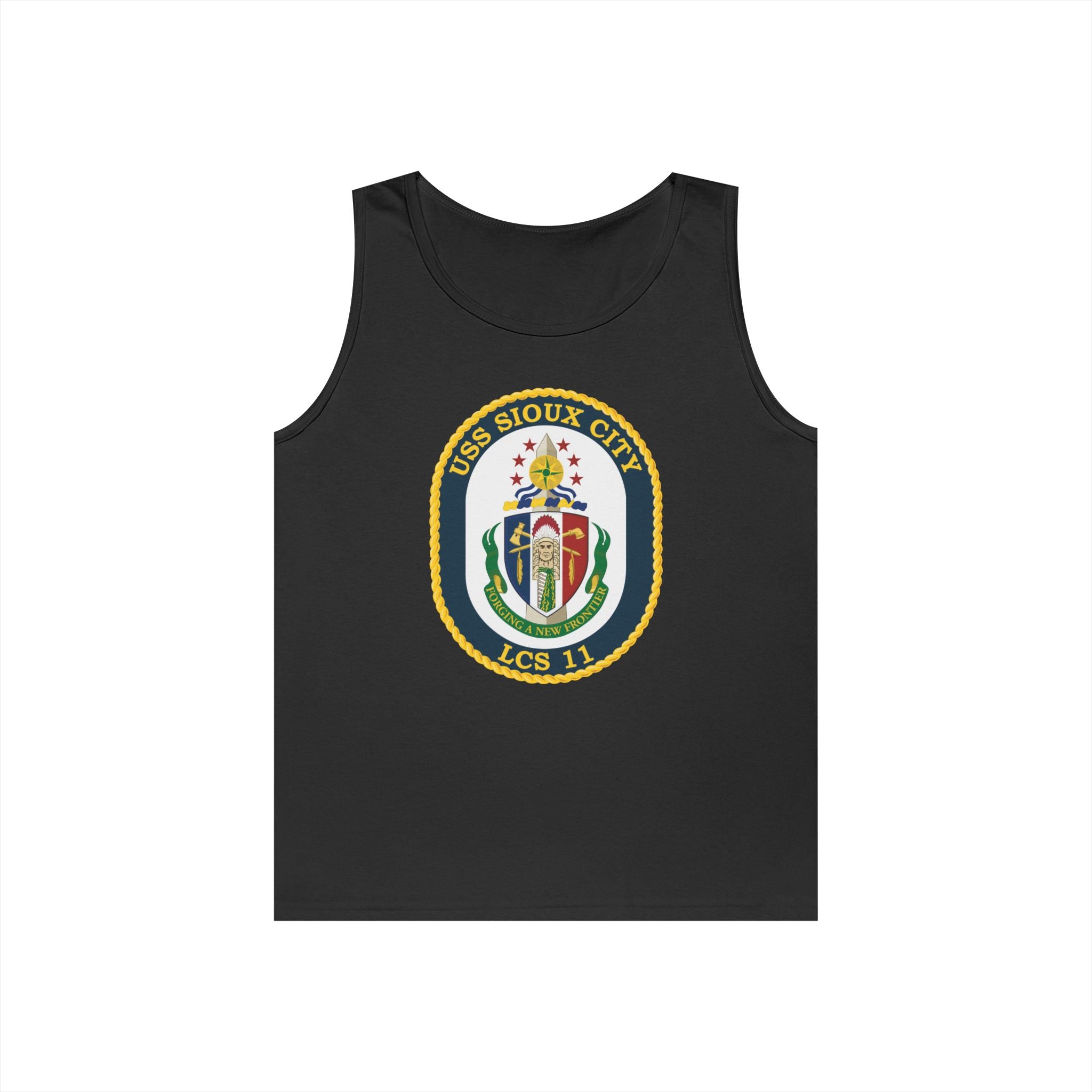 Unisex Heavy Cotton Tank Top - Navy - USS Sioux City (LCS-11) wo Txt