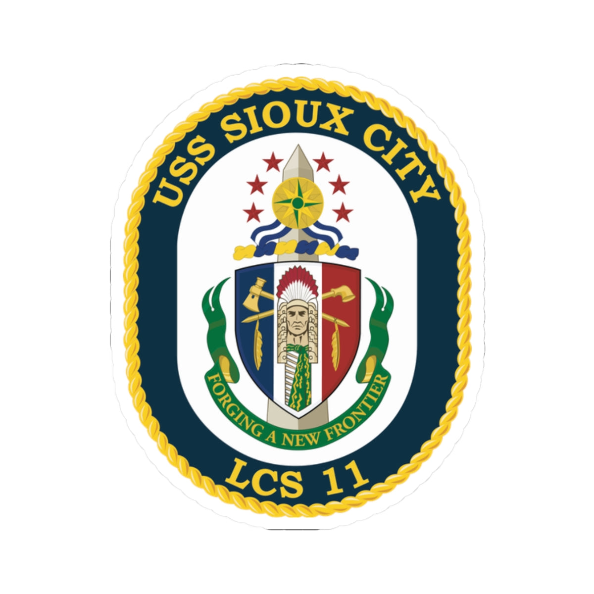 Kiss-Cut Stickers - Navy - USS Sioux City (LCS-11) wo Txt