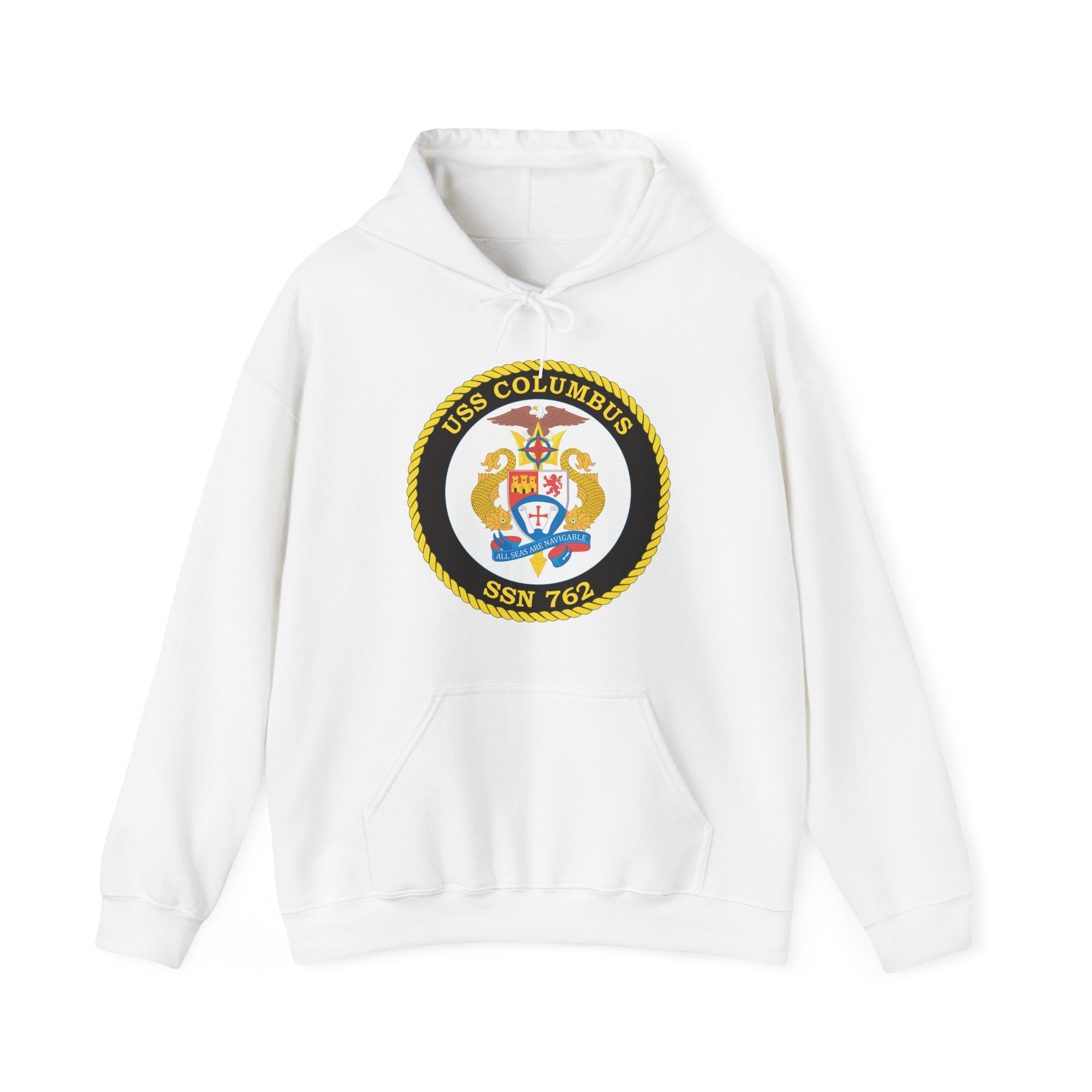 Unisex Heavy Blend™ Hoodies - Navy - USS Columbus (SSN-762) wo txt