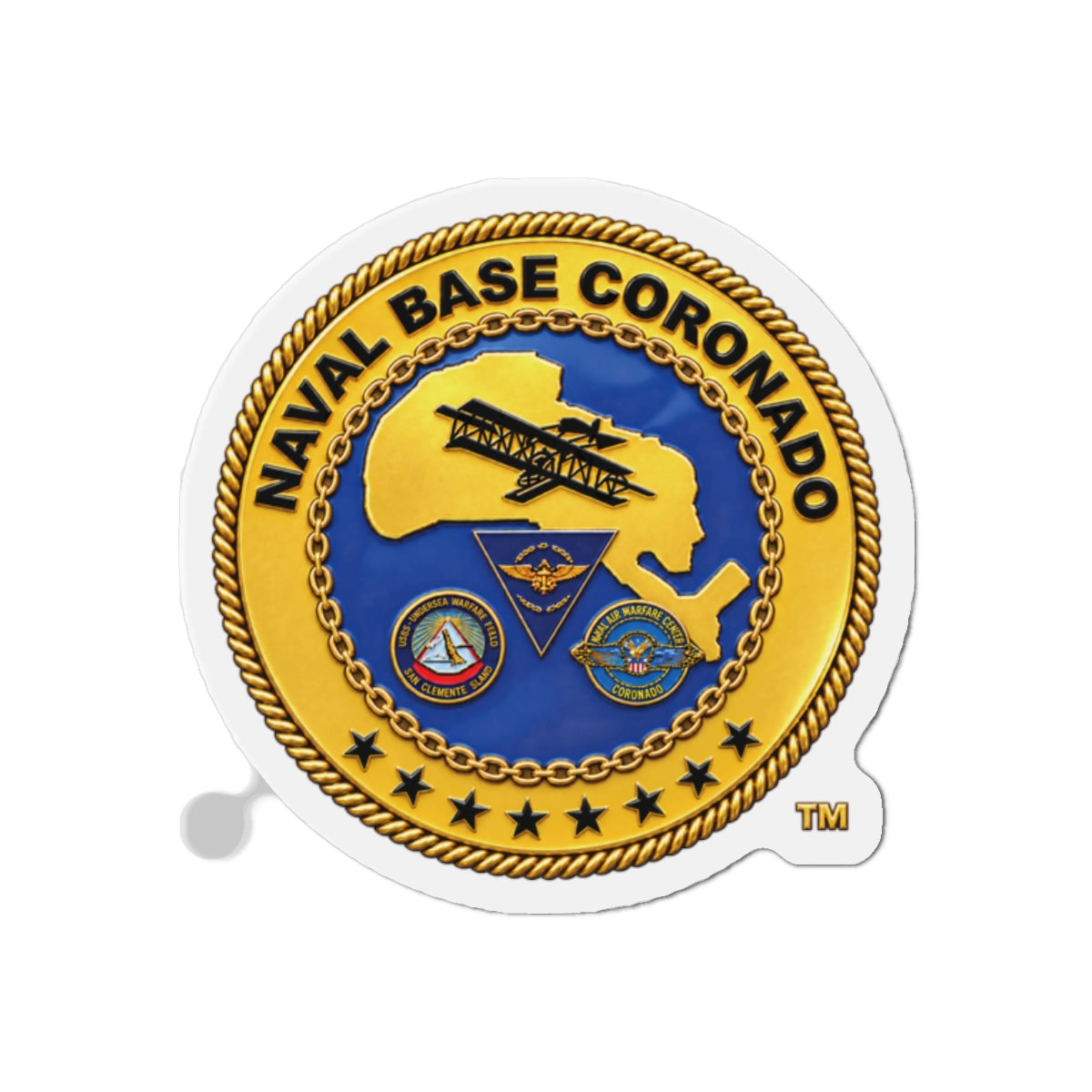 Die-Cut Magnet - Navy - Naval Base Coronado - Crest - 3D - Enhanced