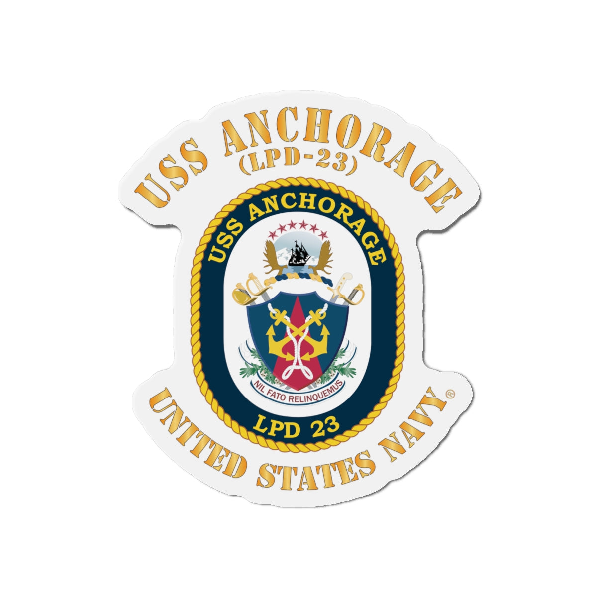 Die-Cut Magnet - Navy - USS Anchorage (LPD-23)