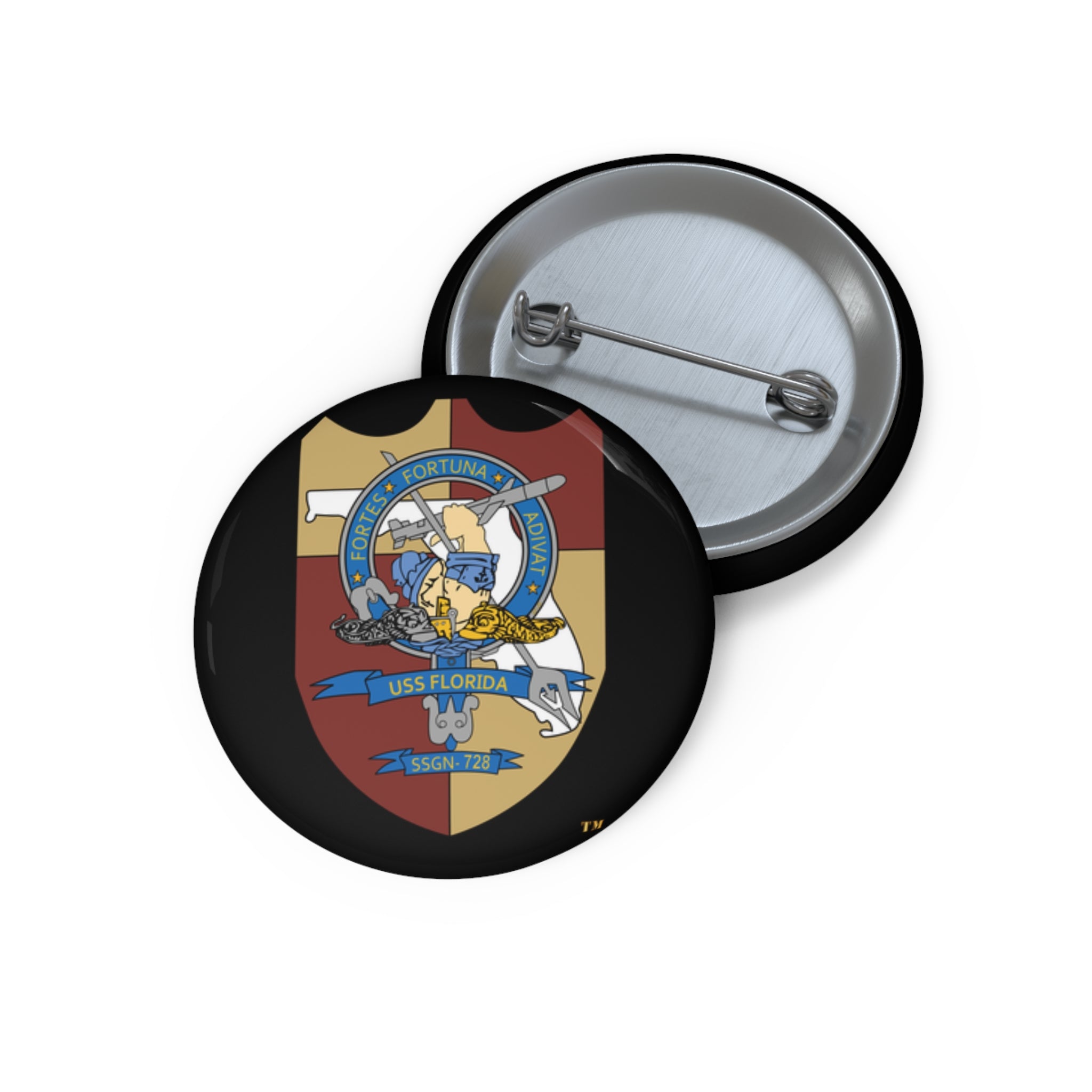 Custom Pin Button - Navy - USS Florida (SSGN-728) wo txt