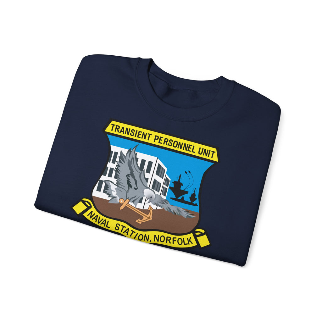 Unisex Heavy Blend™ Crewneck Sweatshirt - Navy - Transient Personnel Unit - Naval Station Norfolk wo Txt