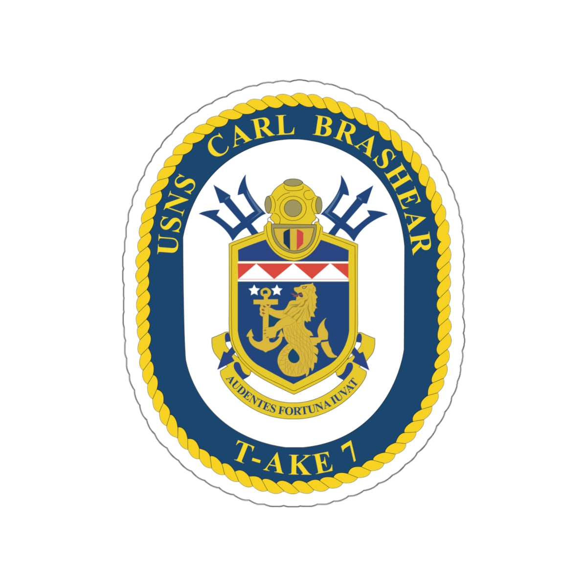 Die-Cut Vinyl Sticker - Navy - USNS Carl Brashear (T-AKE 7) wo txt