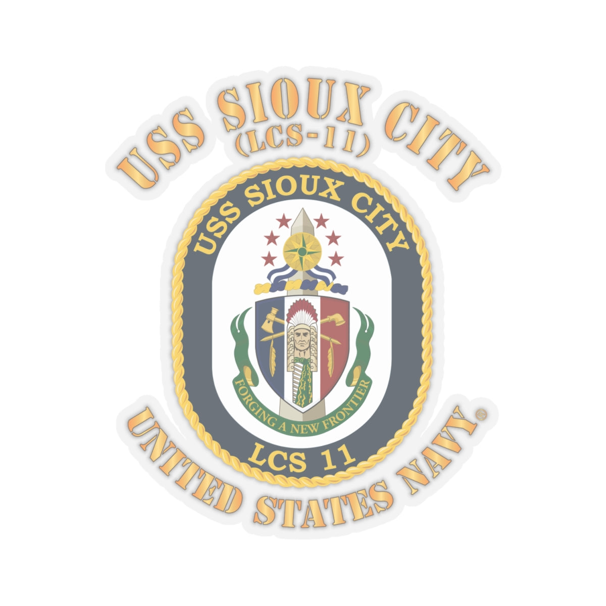Kiss-Cut Stickers - Navy - USS Sioux City (LCS-11)