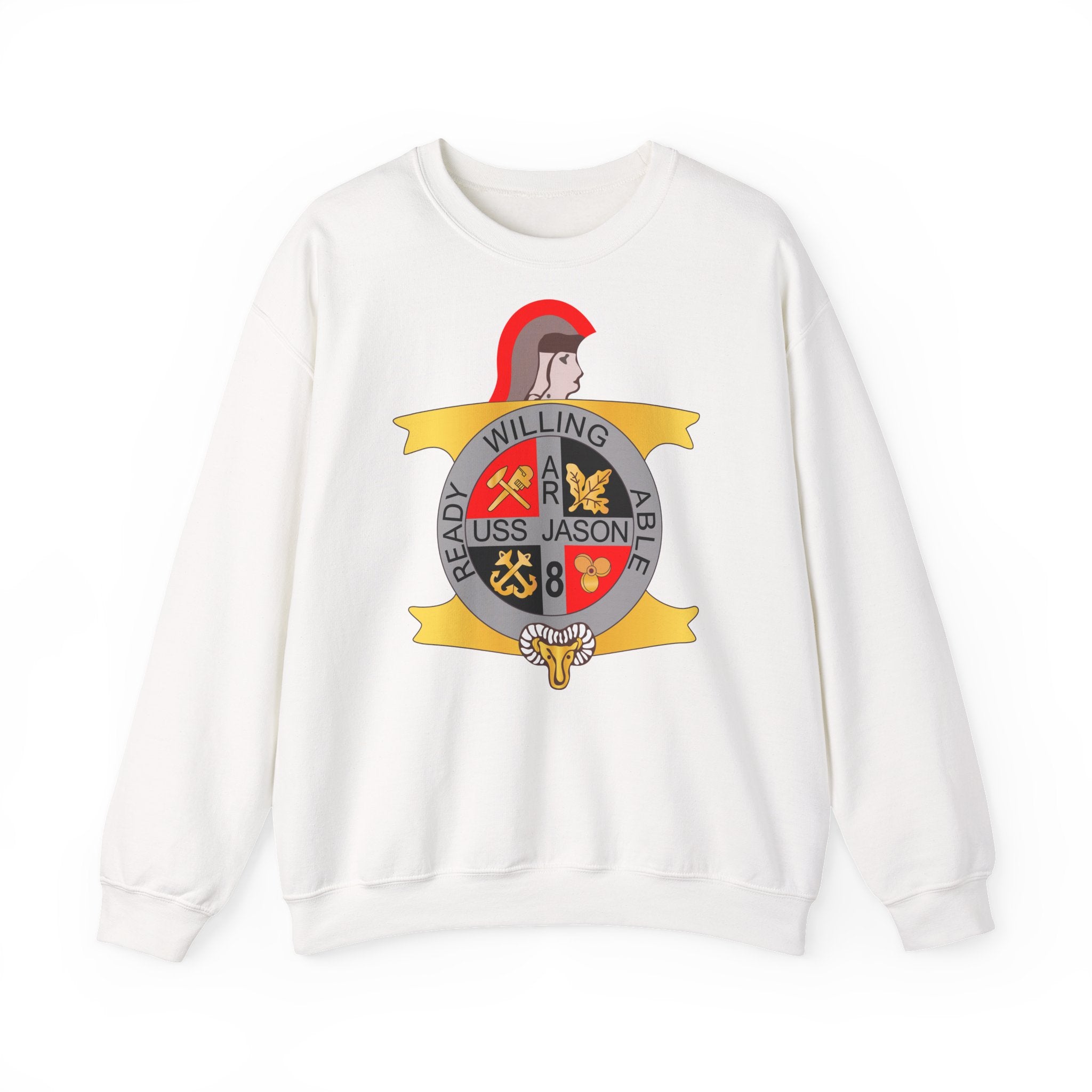 Unisex Heavy Blend™ Crewneck Sweatshirt - Navy - USS Jason (AR-8) wo Txt