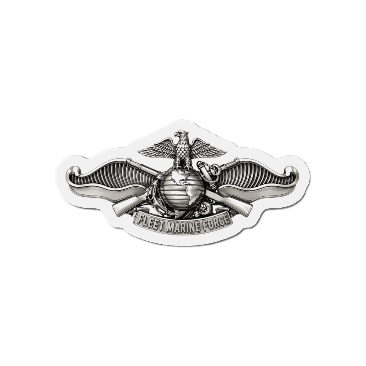 Die-Cut Magnet - Navy - Badge - Fleet Marine Force (FMF) wo txt - Enlisted - 3D - Enhanced