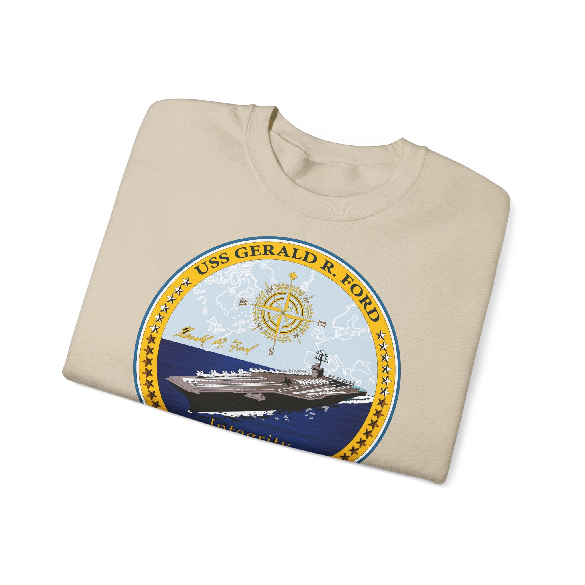 Unisex Heavy Blend™ Crewneck Sweatshirt - Navy - USS Gerald R. Ford (CVN-78) wo txt