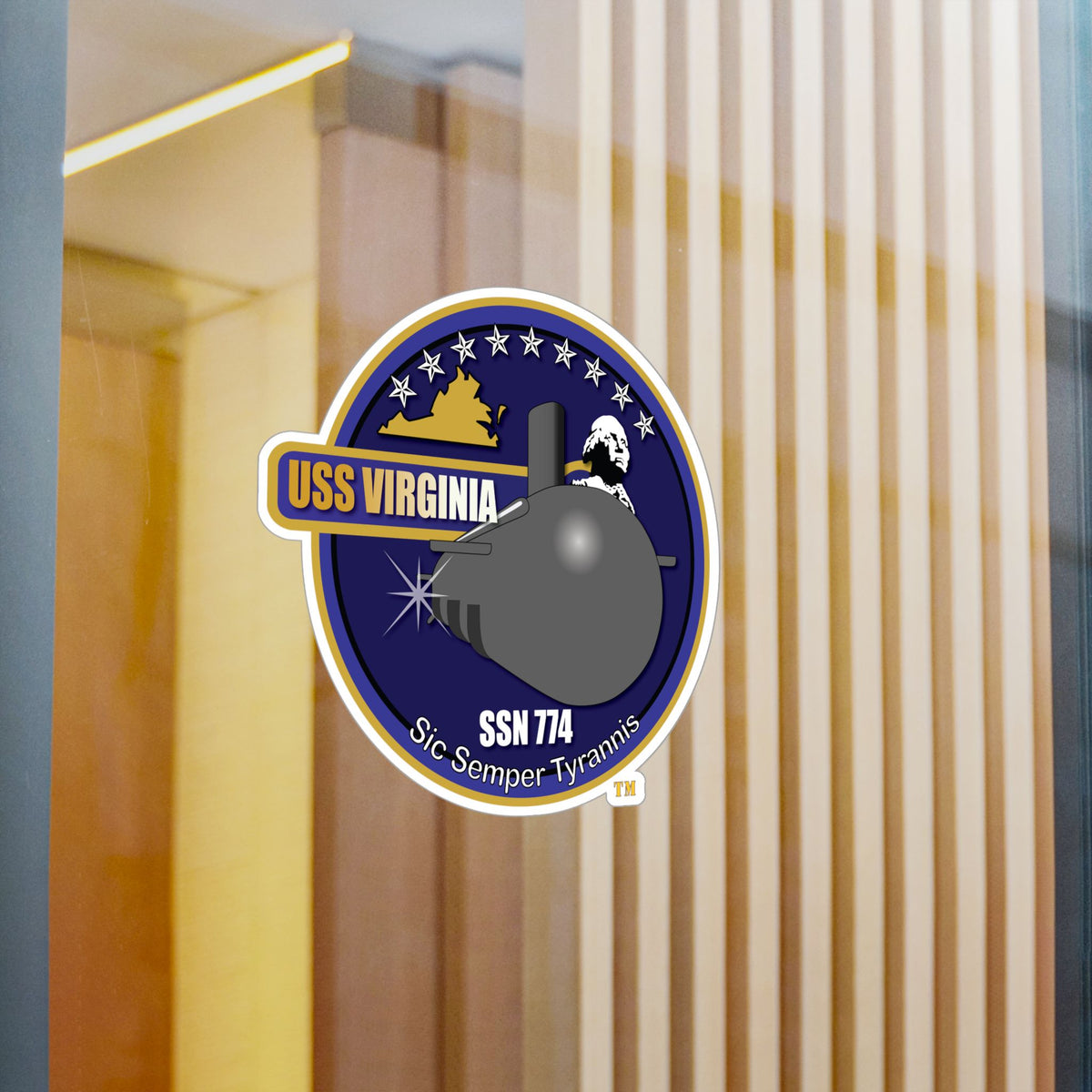 Kiss-Cut Vinyl Decal - Navy - USS Virginia (SSN-774) wo txt X 300