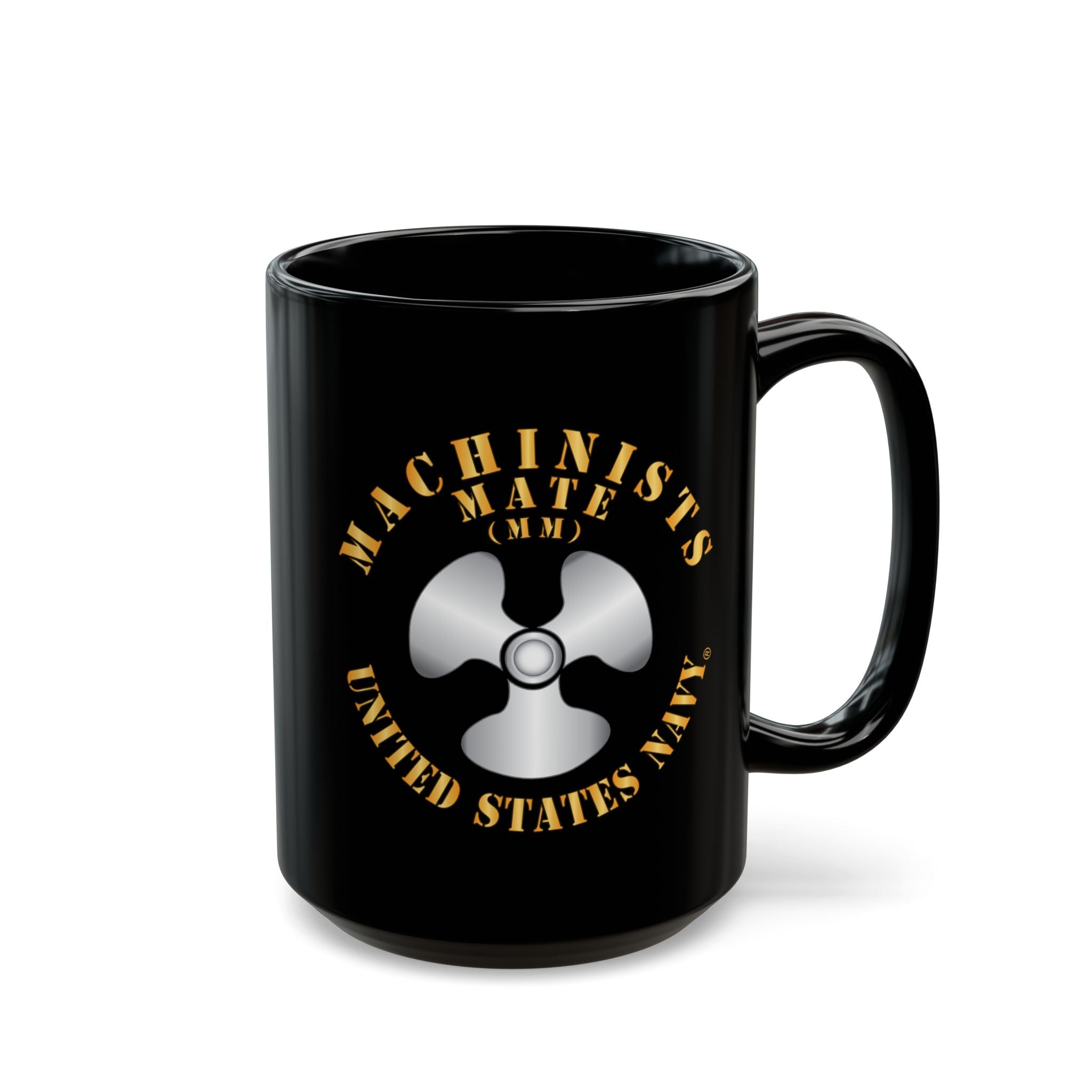 Black Mug (11oz, 15oz) - Navy - Rate - Machinists Mate (MM)