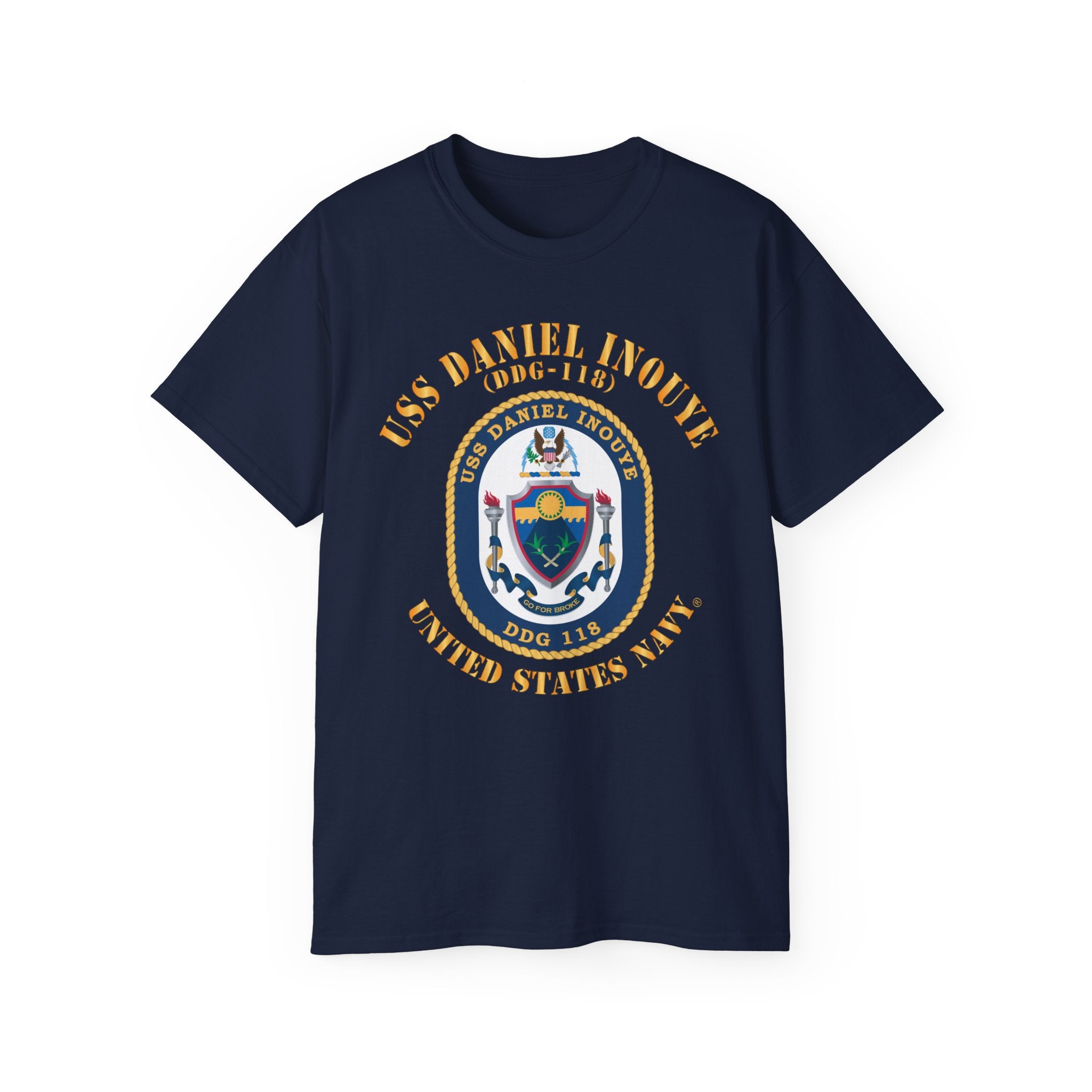 Unisex Ultra Cotton T-Shirt - Navy - USS Daniel Inouye (DDG-118)