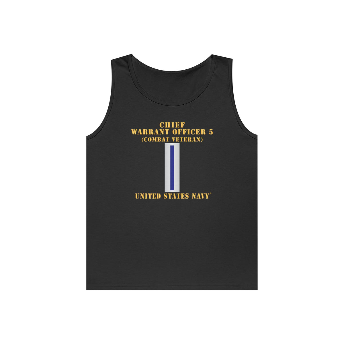 Unisex Heavy Cotton Tank Top - Navy - Chief Warrant Officer 5 - CW05 - Combat Veteran