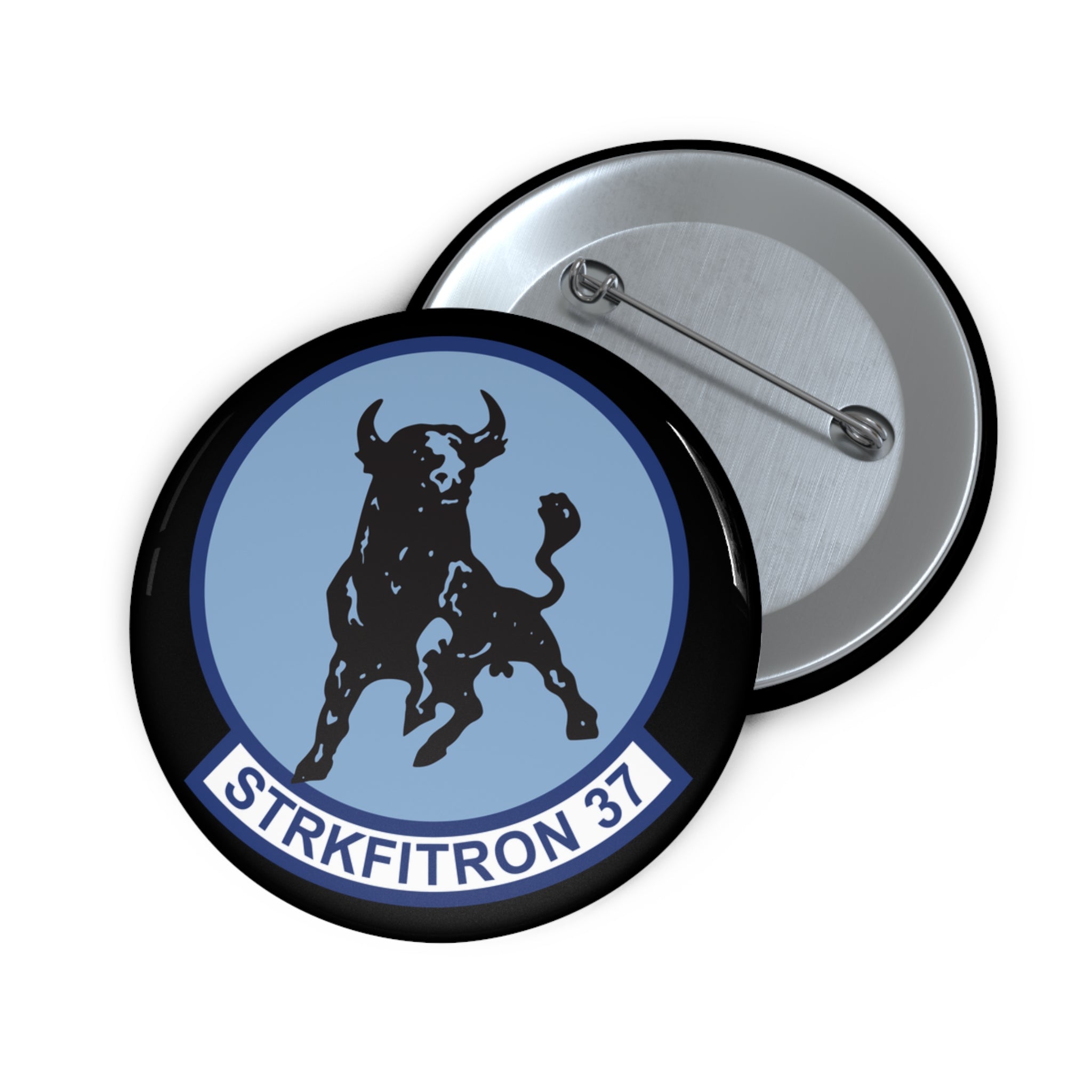 Custom Pin Button - Navy - Strike Fighter Squadron 37 (VFA-37) wo txt