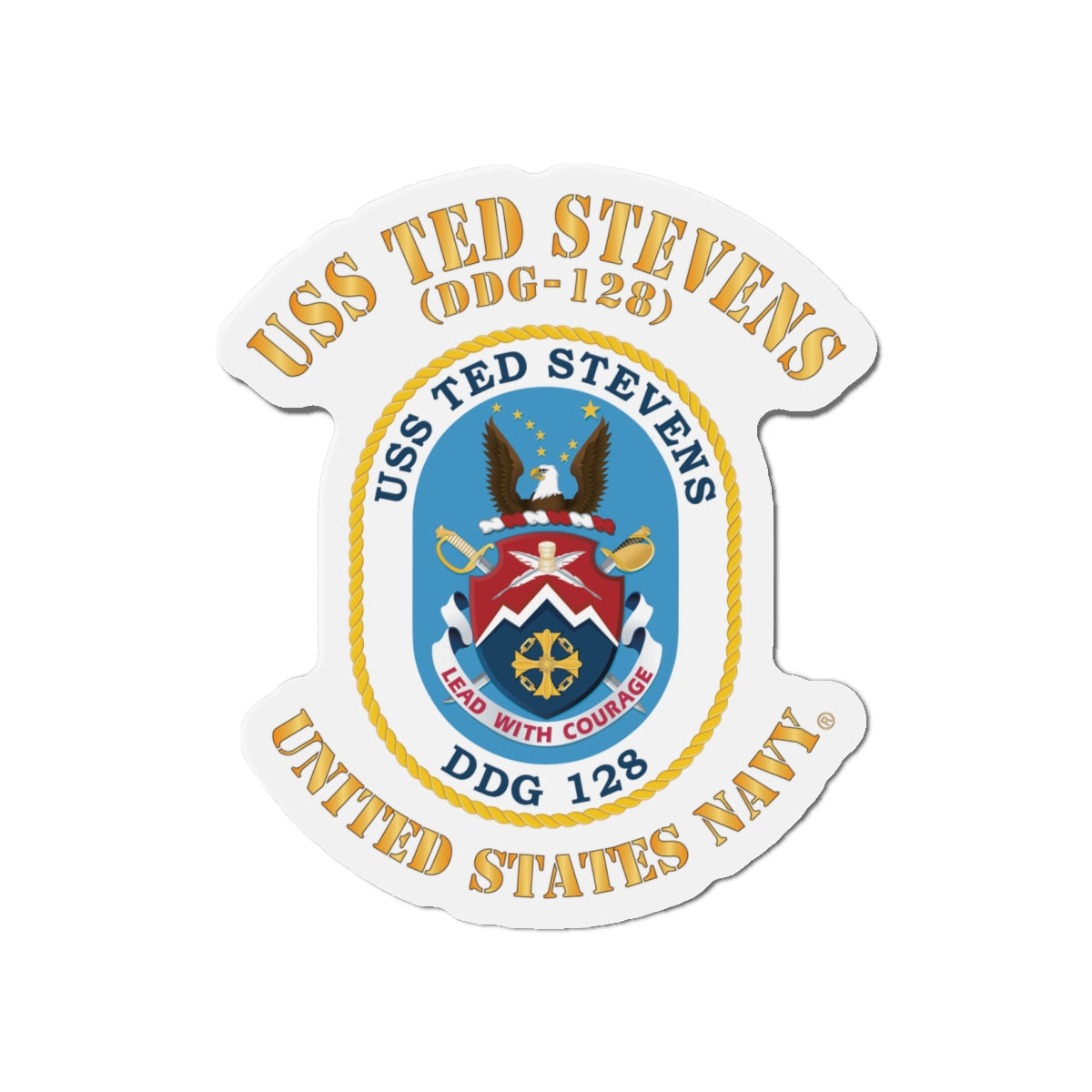 Die-Cut Magnet - Navy - USS Ted Stevens (DDG-128)