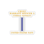 Die-Cut Vinyl Sticker - Navy - Chief Warrant Officer 5 - CW05 - Combat Veteran