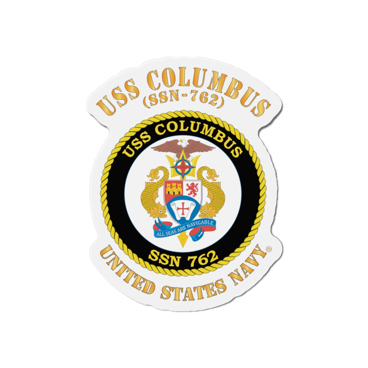 Die-Cut Magnet - Navy - USS Columbus (SSN-762)