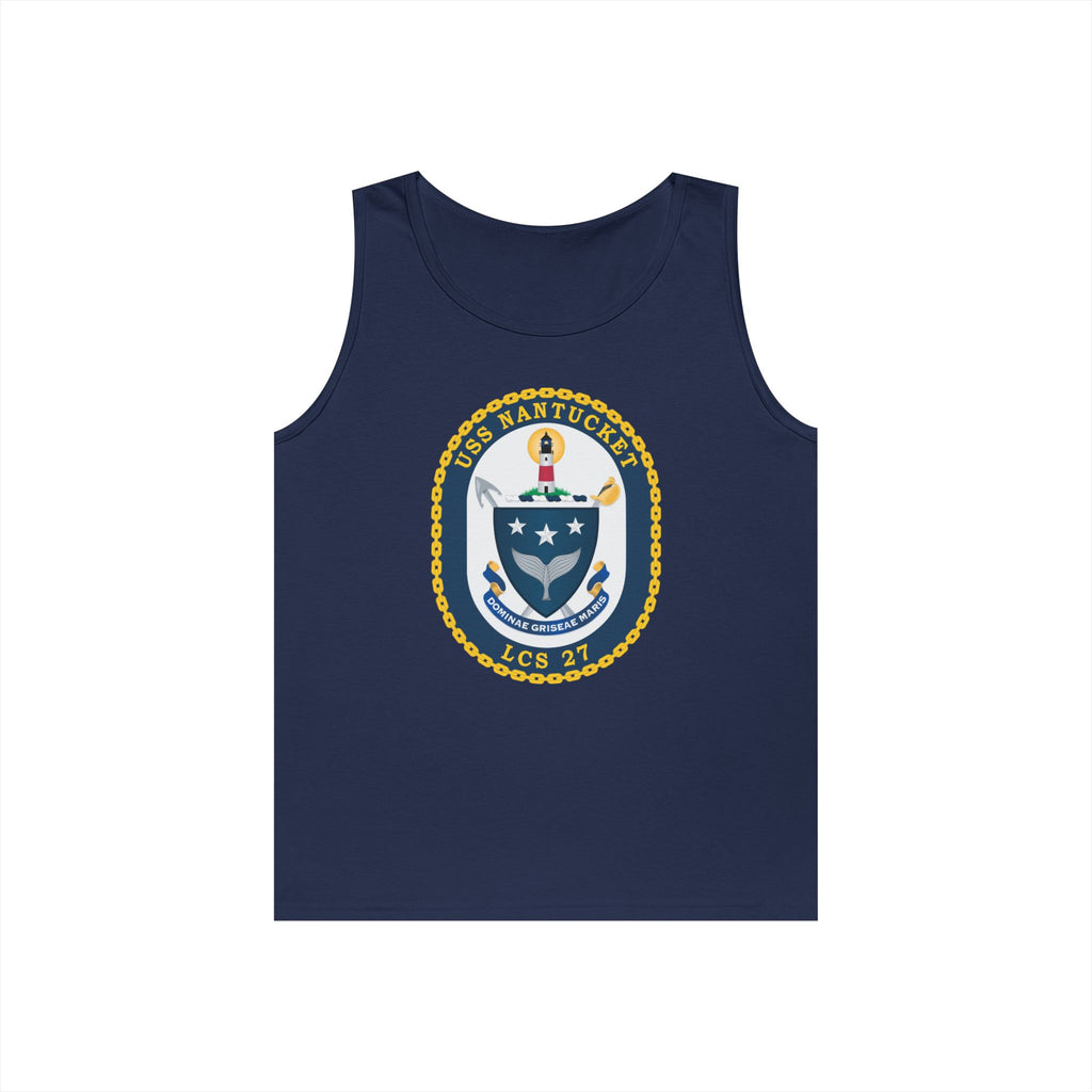 Unisex Heavy Cotton Tank Top - Navy - USS Nantucket (LCS-27) wo txt