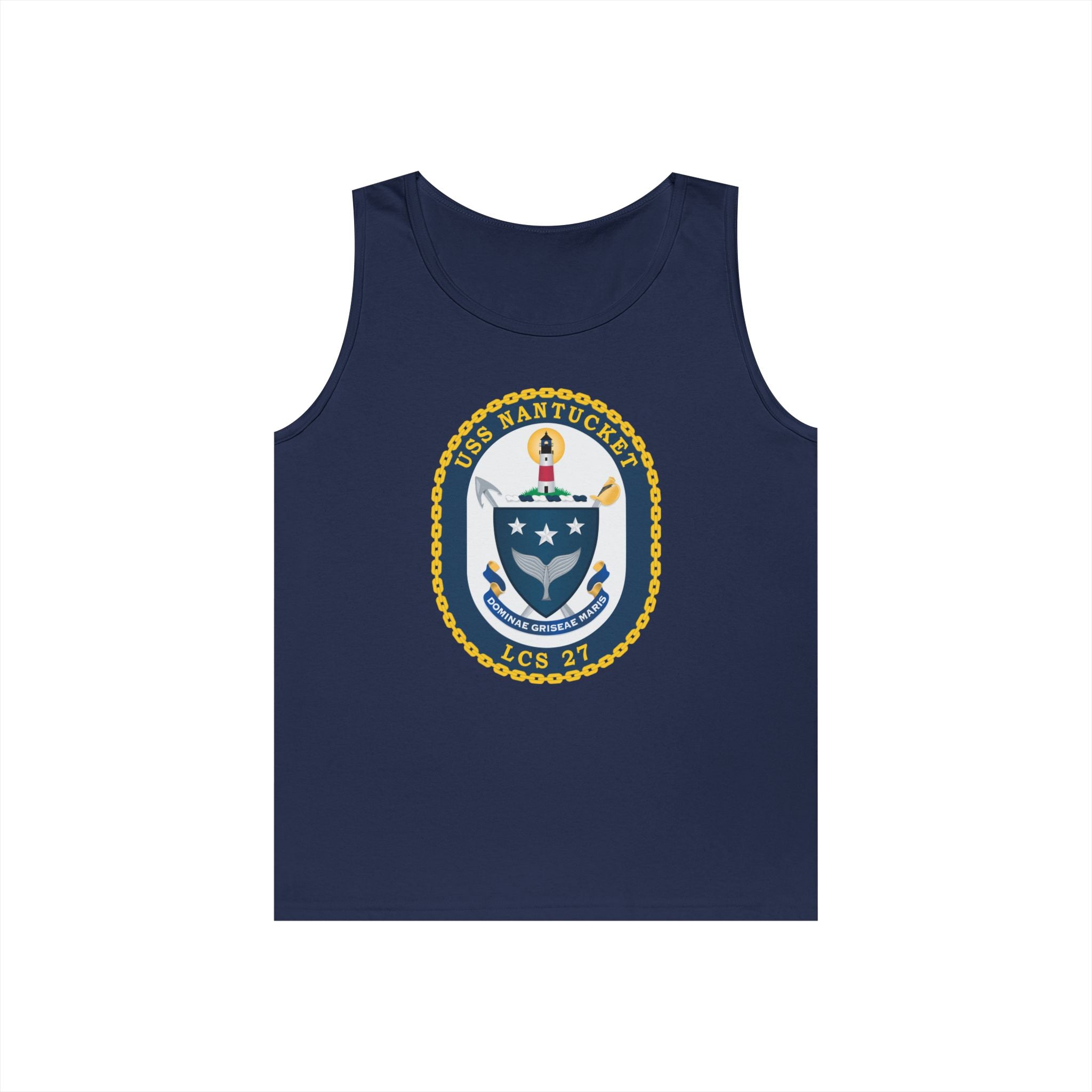 Unisex Heavy Cotton Tank Top - Navy - USS Nantucket (LCS-27) wo txt
