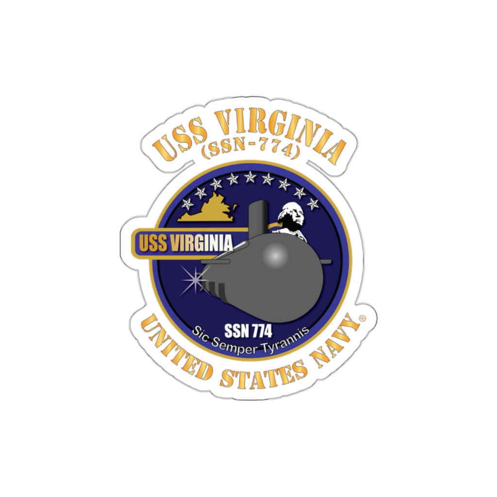 Die-Cut Vinyl Sticker - Navy - USS Virginia (SSN-774) X 300