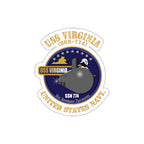 Die-Cut Vinyl Sticker - Navy - USS Virginia (SSN-774) X 300