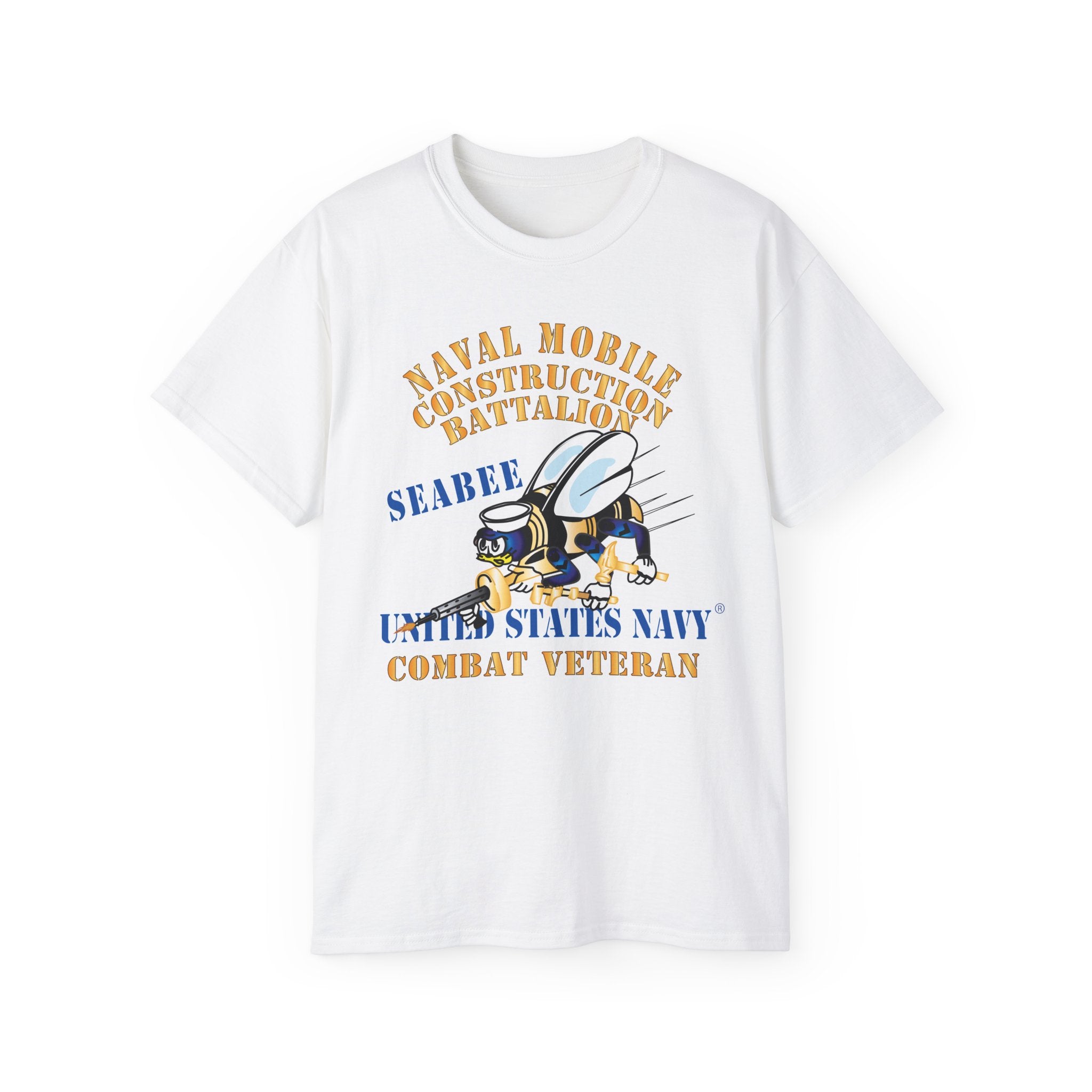 Unisex Ultra Cotton T-Shirt - Navy - Seabee - Combat Veteran