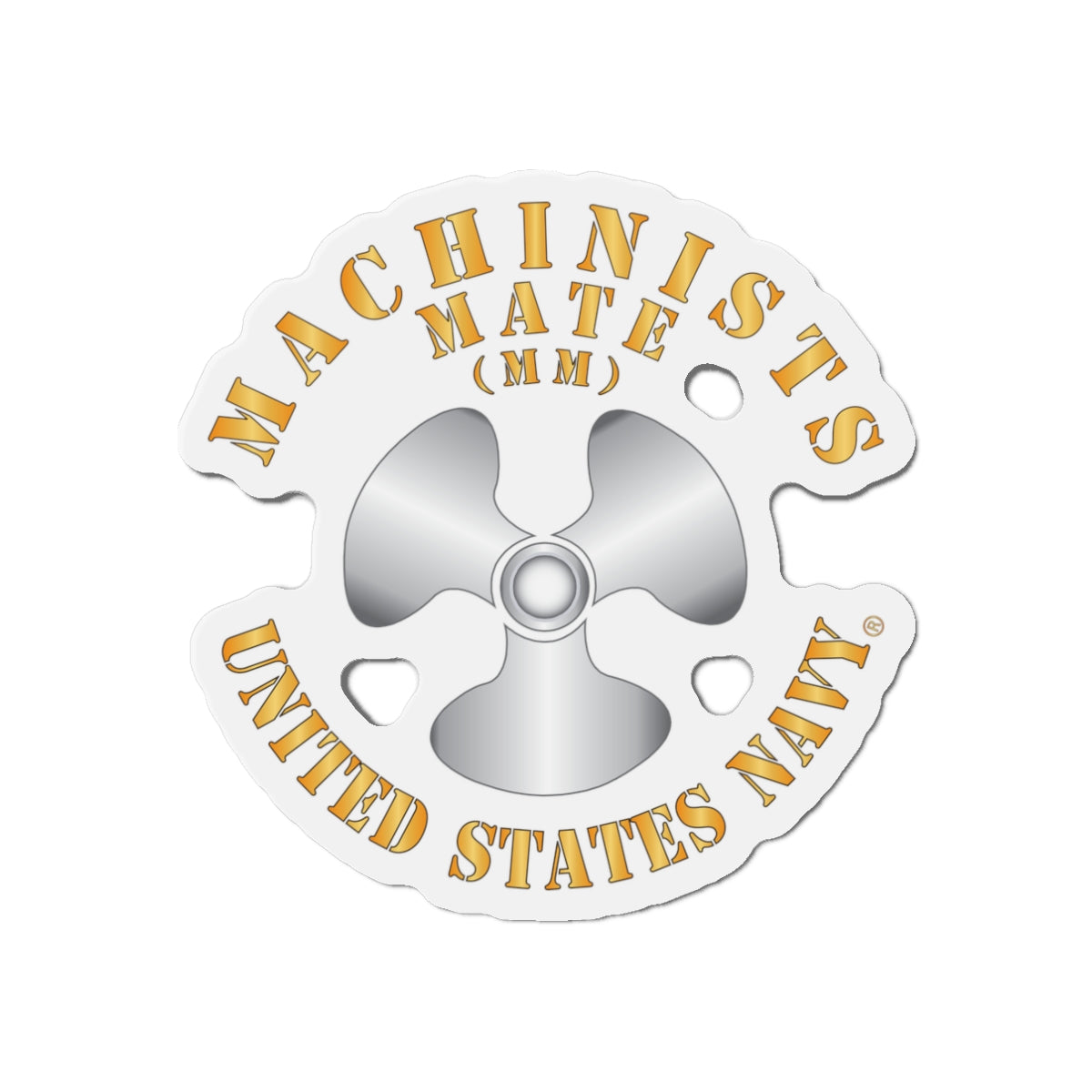 Die-Cut Magnet - Navy - Rate - Machinists Mate (MM)