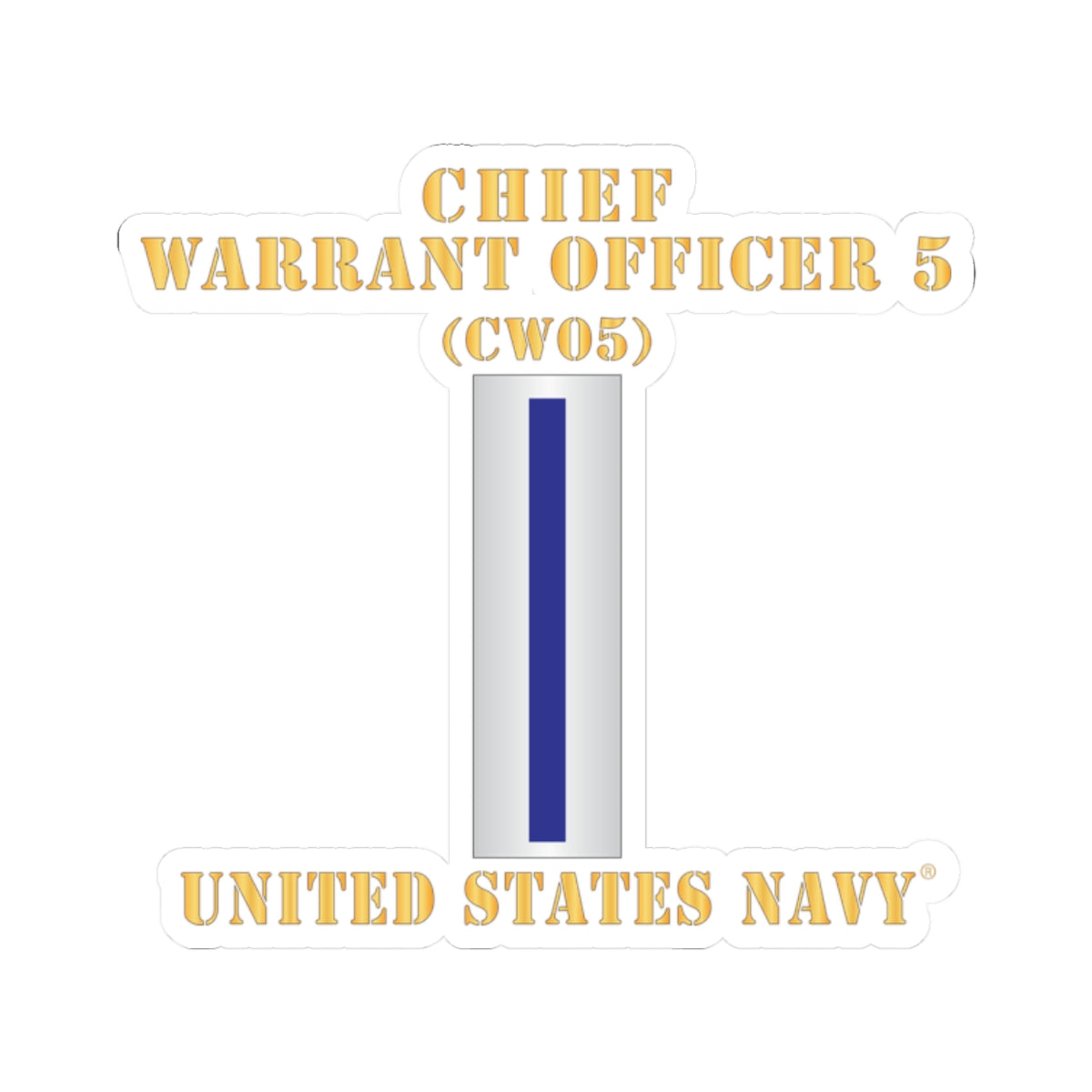 Kiss-Cut Stickers - Navy - Chief Warrant Officer 5 - CW05