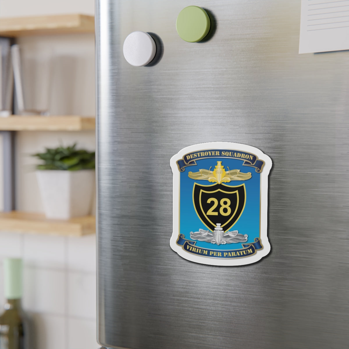 Die-Cut Magnet - Navy - Destroyer Squadron 28 (DESRON-28) wo Txt