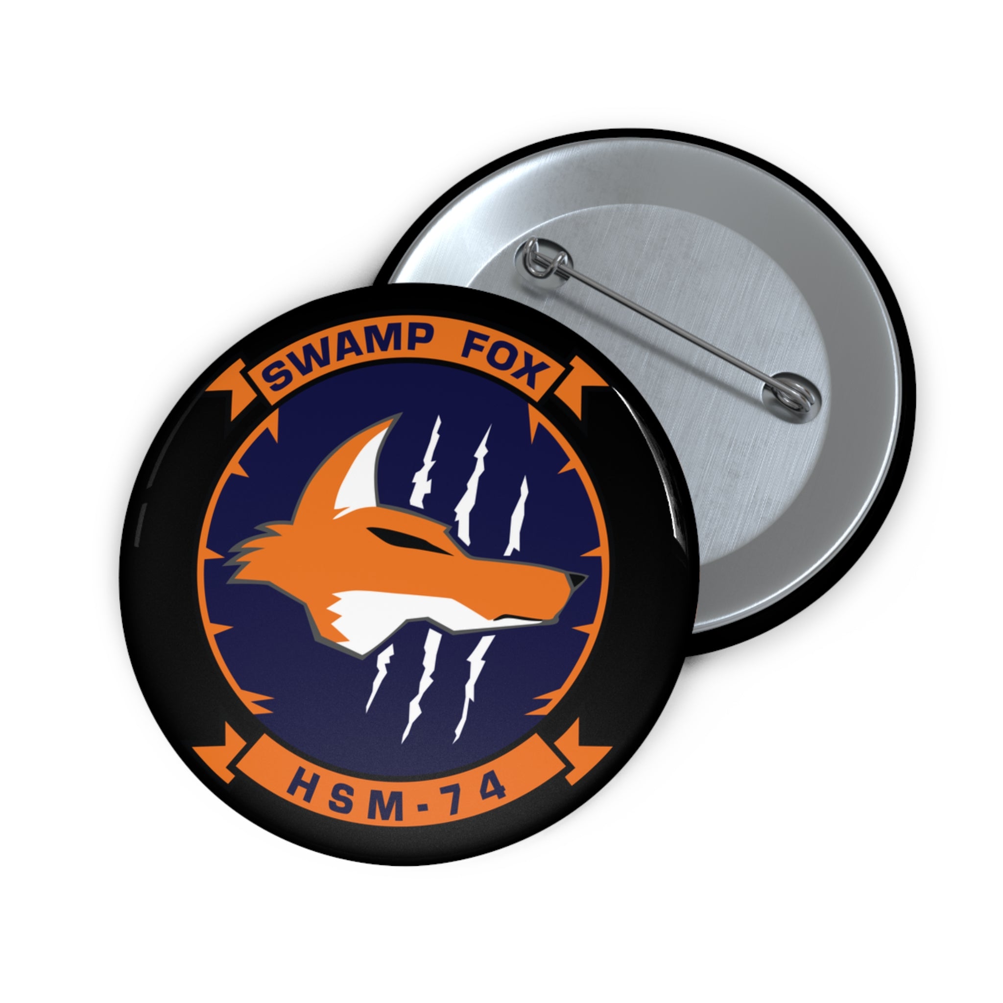 Custom Pin Button - Navy - Helicopter Maritime Strike Seven Four (HSM-74) wo txt