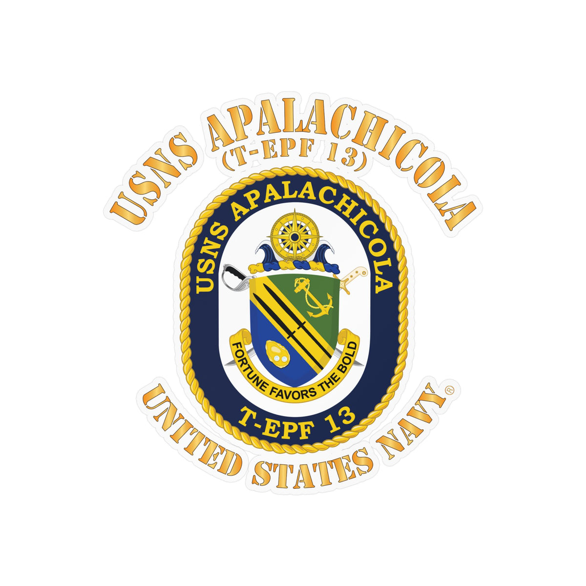 Kiss-Cut Vinyl Decal - Navy - USNS Apalachicola (T-EPF 13)