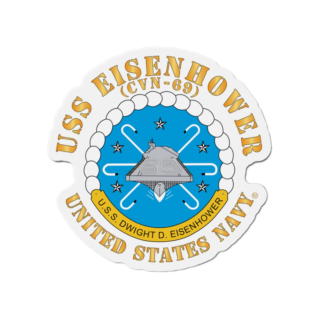 Die-Cut Magnet - USS Dwight D. Eisenhower (CVN-69) Crest with Txt