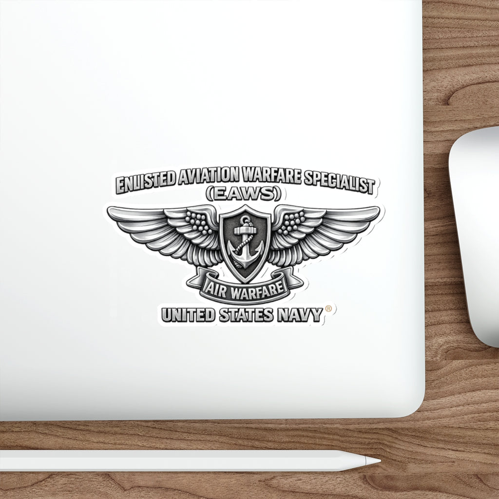 Die-Cut Vinyl Sticker - Navy - Badge - Enlisted Aviation Warfare Specialist