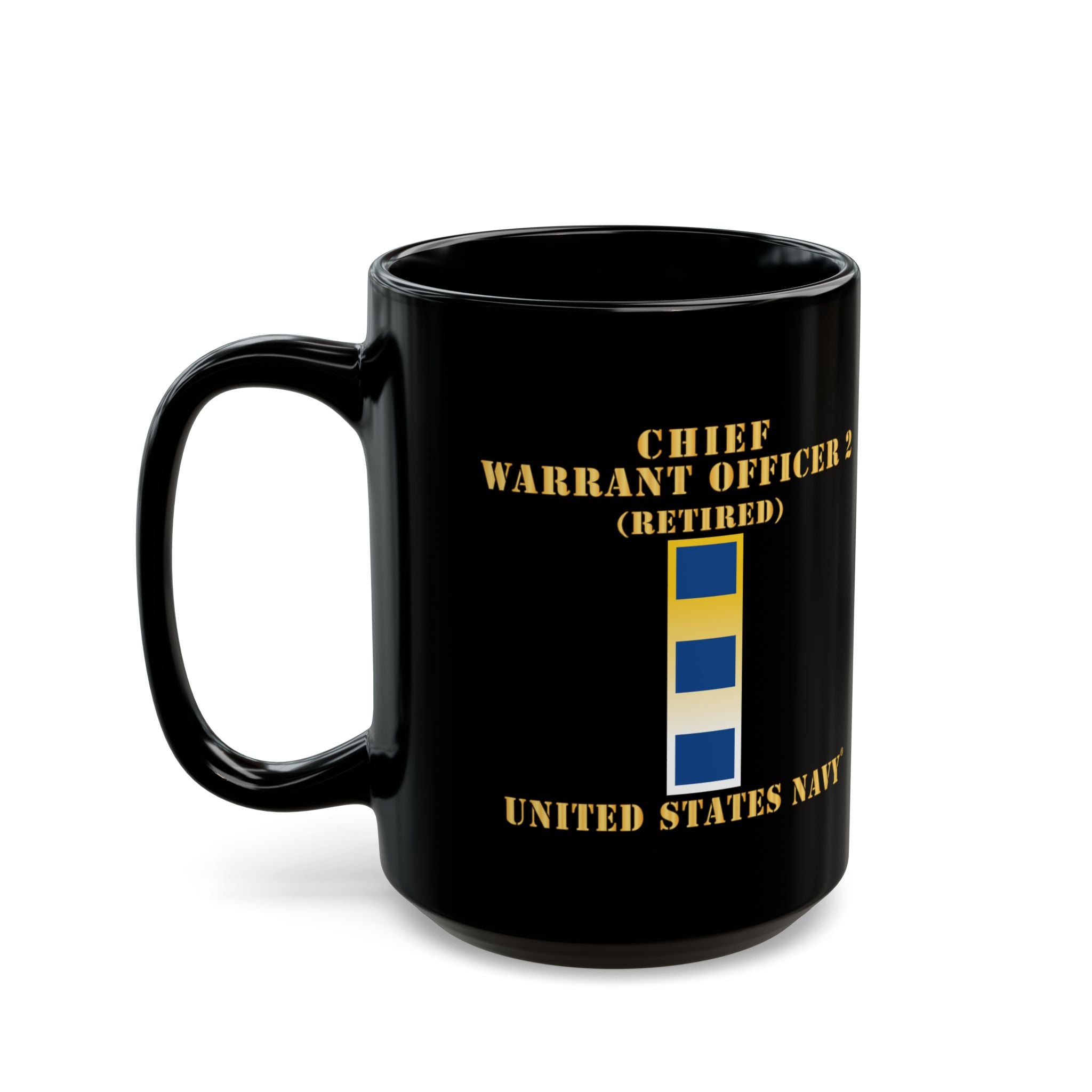 Black Mug (11oz, 15oz) - Navy - Chief Warrant Officer 2 - CW02 - Retired