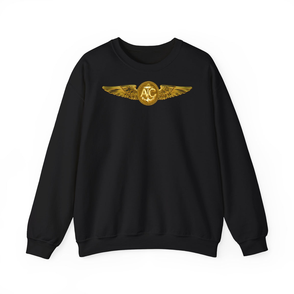 Unisex Heavy Blend™ Crewneck Sweatshirt - Navy - Badge - Naval Aircrew Warfare Specialist wo txt - 3D - Enhanced