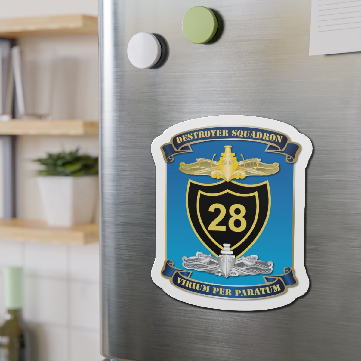 Die-Cut Magnet - Navy - Destroyer Squadron 28 (DESRON-28) wo Txt