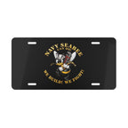 Vanity License Plate - Navy - Navy SeaBee - w Wrench and Hammer - 3D - Enhanced X 300