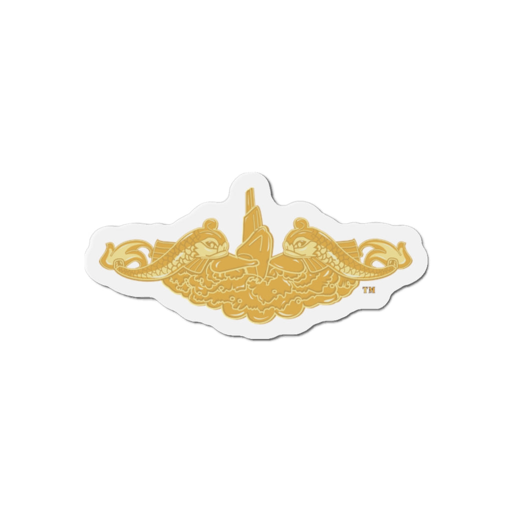 Die-Cut Magnet - Navy - Submarine Badge - Gold wo Txt