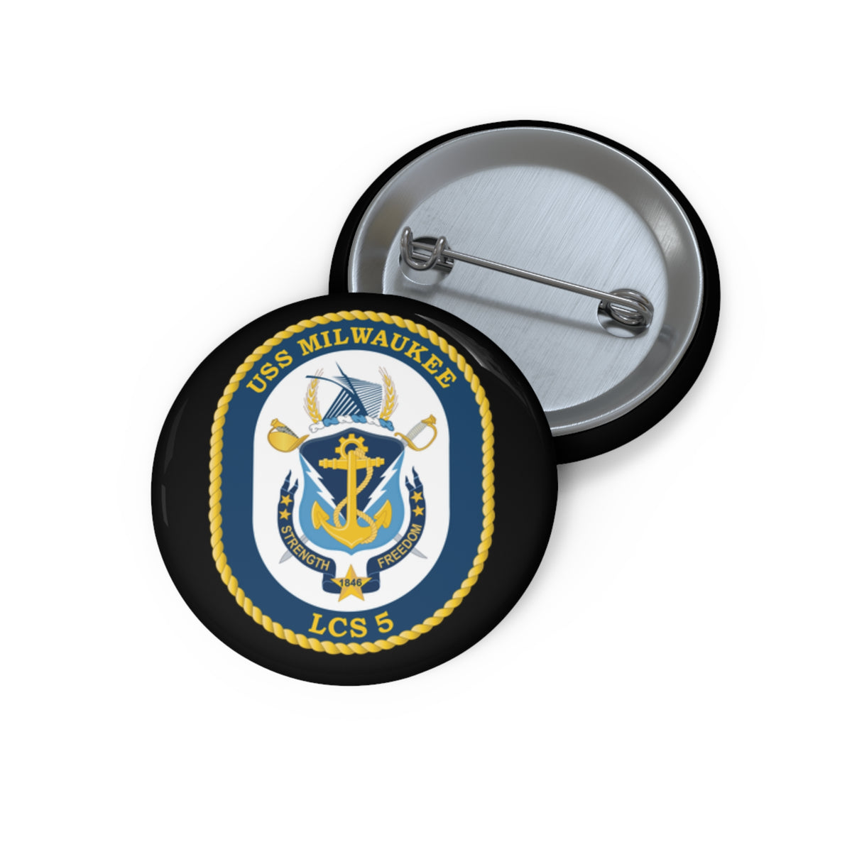 Pin Button - Navy - USS Milwaukee (LCS-5) wo Txt X 300