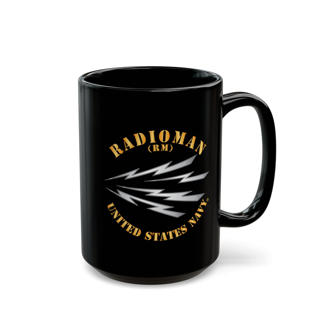 Black Mug (11oz, 15oz) - Navy - Rate - Radioman (RM)