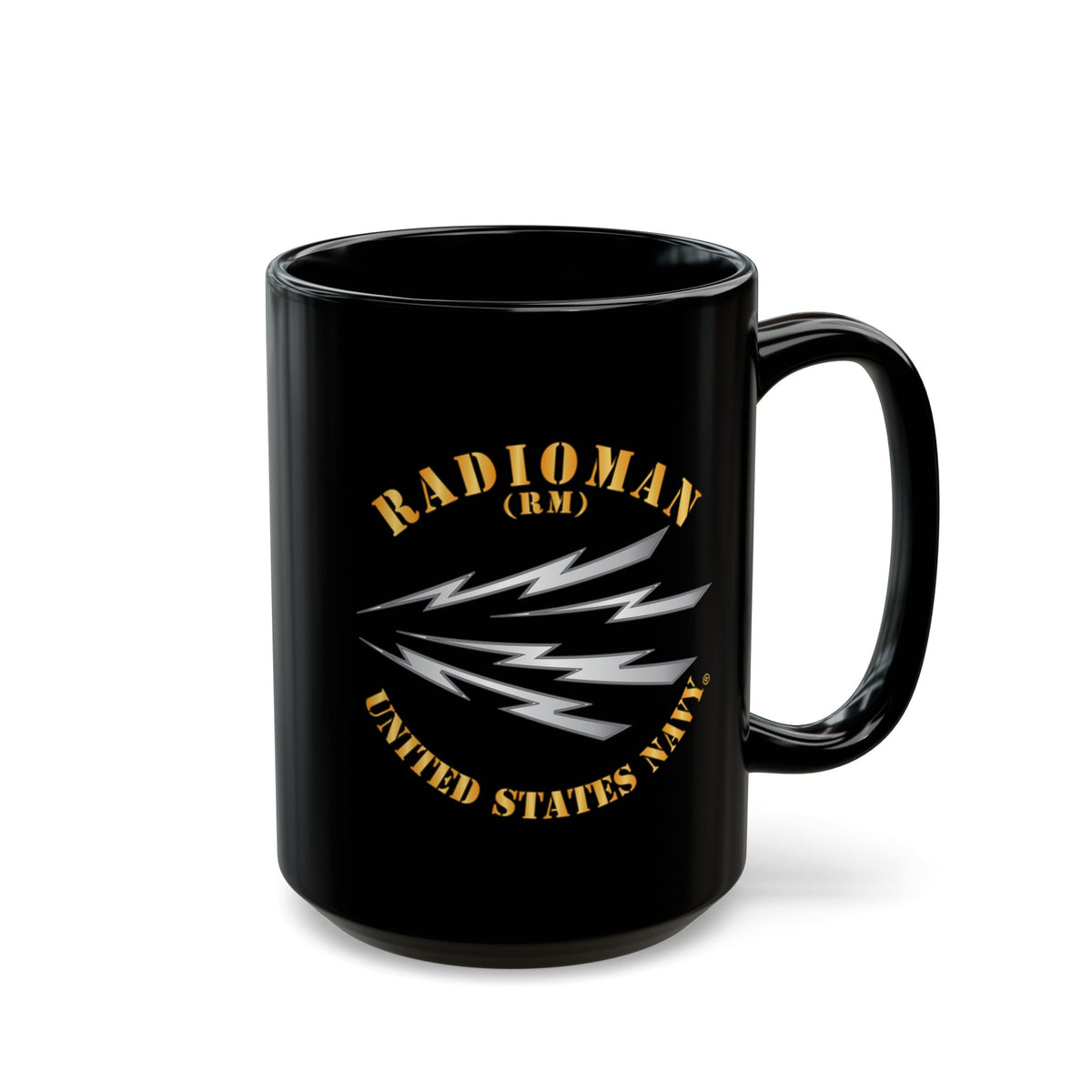 Black Mug (11oz, 15oz) - Navy - Rate - Radioman (RM)